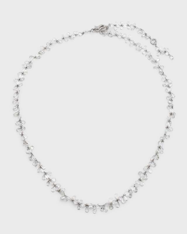 18k White Gold Diamond Cluster Necklace, 16-18"L, 20.62tcw